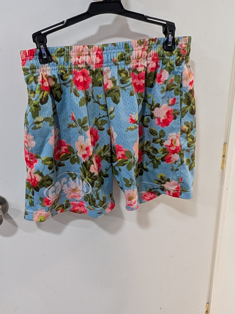 Girls Light Blue Floral Pull-On Shorts Drawstring